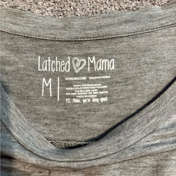 Latched Mama Gray Floral Hem Tunic - Picture 3 of 3